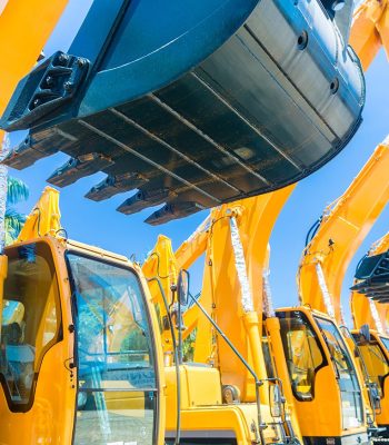 Shovel excavator on Asian machinery rental company Construction & Building