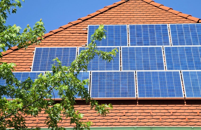 Solar Panels on roof of rural home